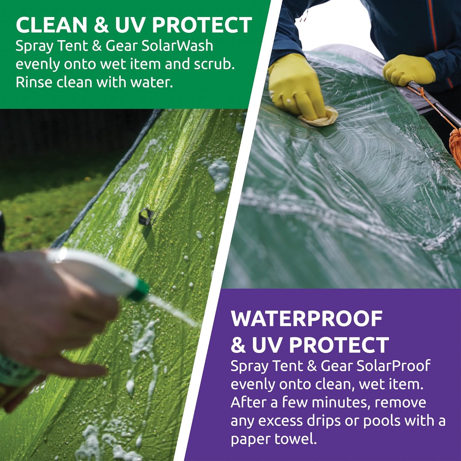 waterproof spray tent NikWax 2 part Hydrophobic Solution